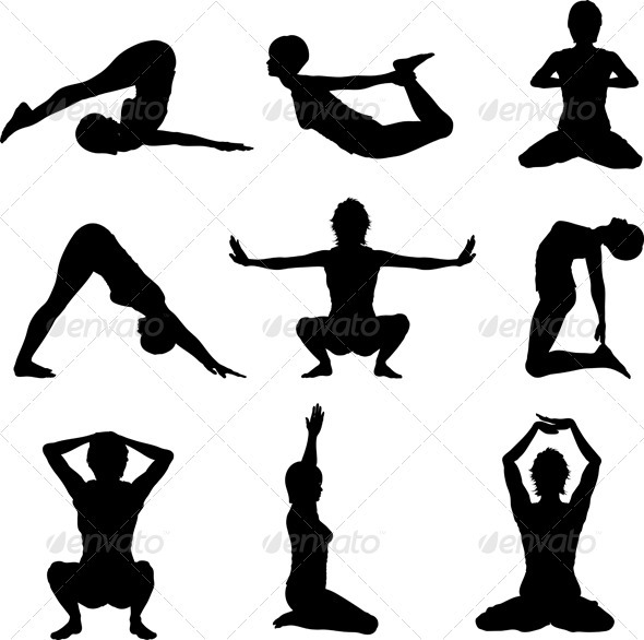 Female in yoga position - People Characters