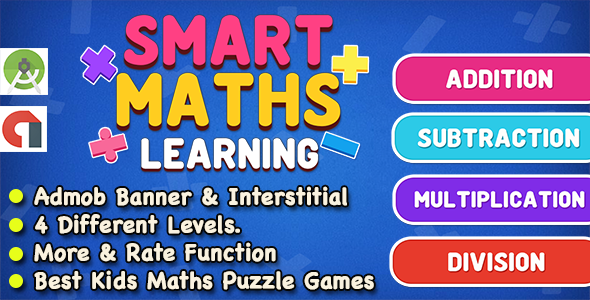 Smart Maths Learning Game For Kids and Adult + Ready For Publish + Android
