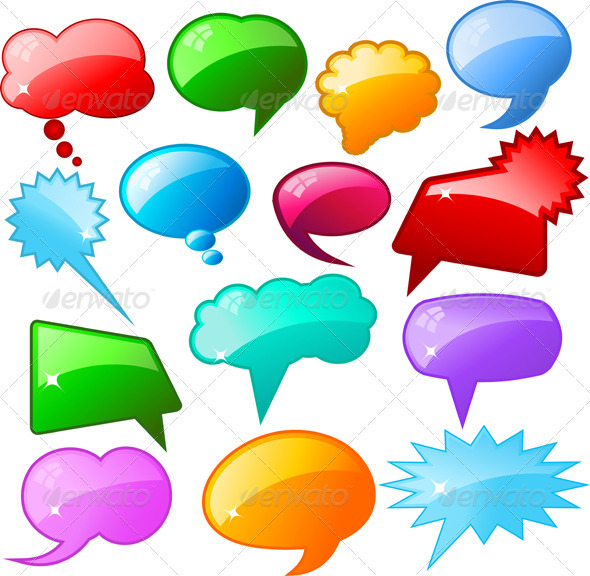 Glossy speech bubbles - Objects Vectors