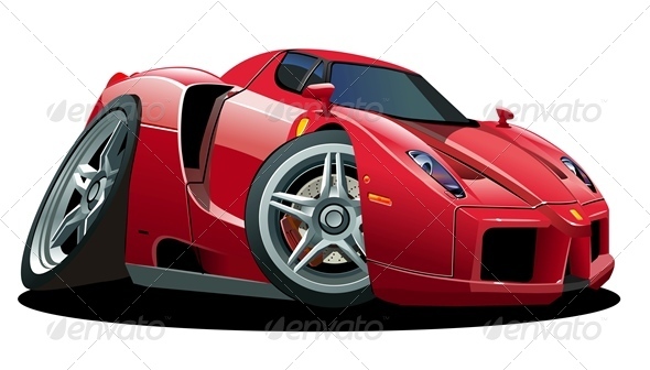 Vector Cartoon Sport Car - Man-made Objects Objects