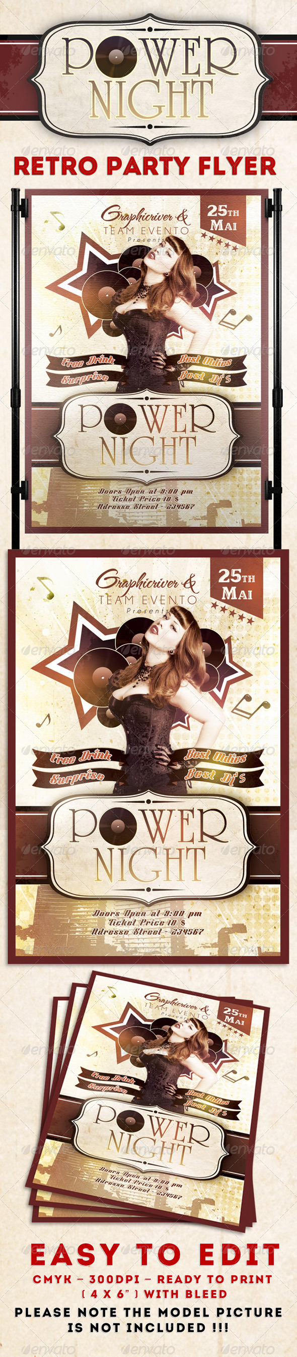 Power Night Party Flyer Template