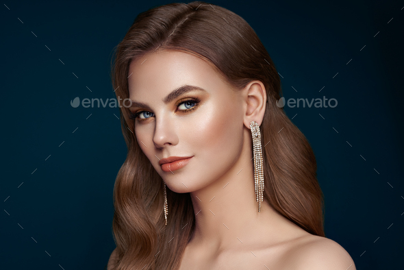Portrait beautiful woman with jewelry - Stock Photo - Images
