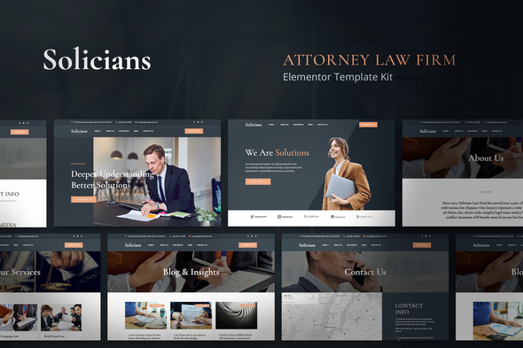 Solicians - Attorney Law Firm Elementor Template Kit