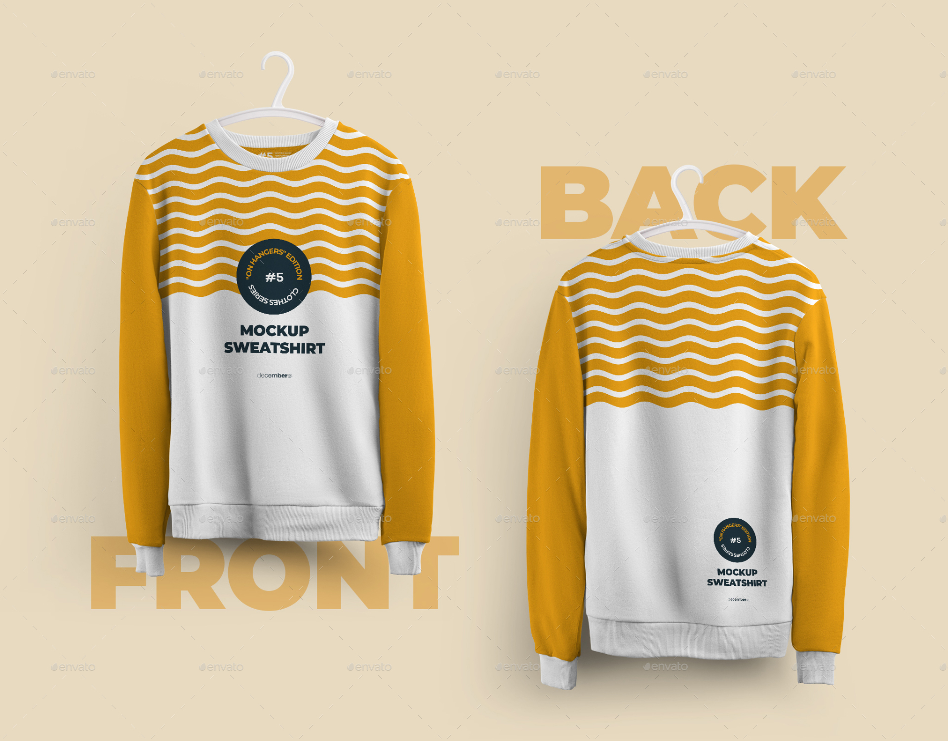 Download Front and Back Sweatshirt Mockup On 6 Different Hangers by ...