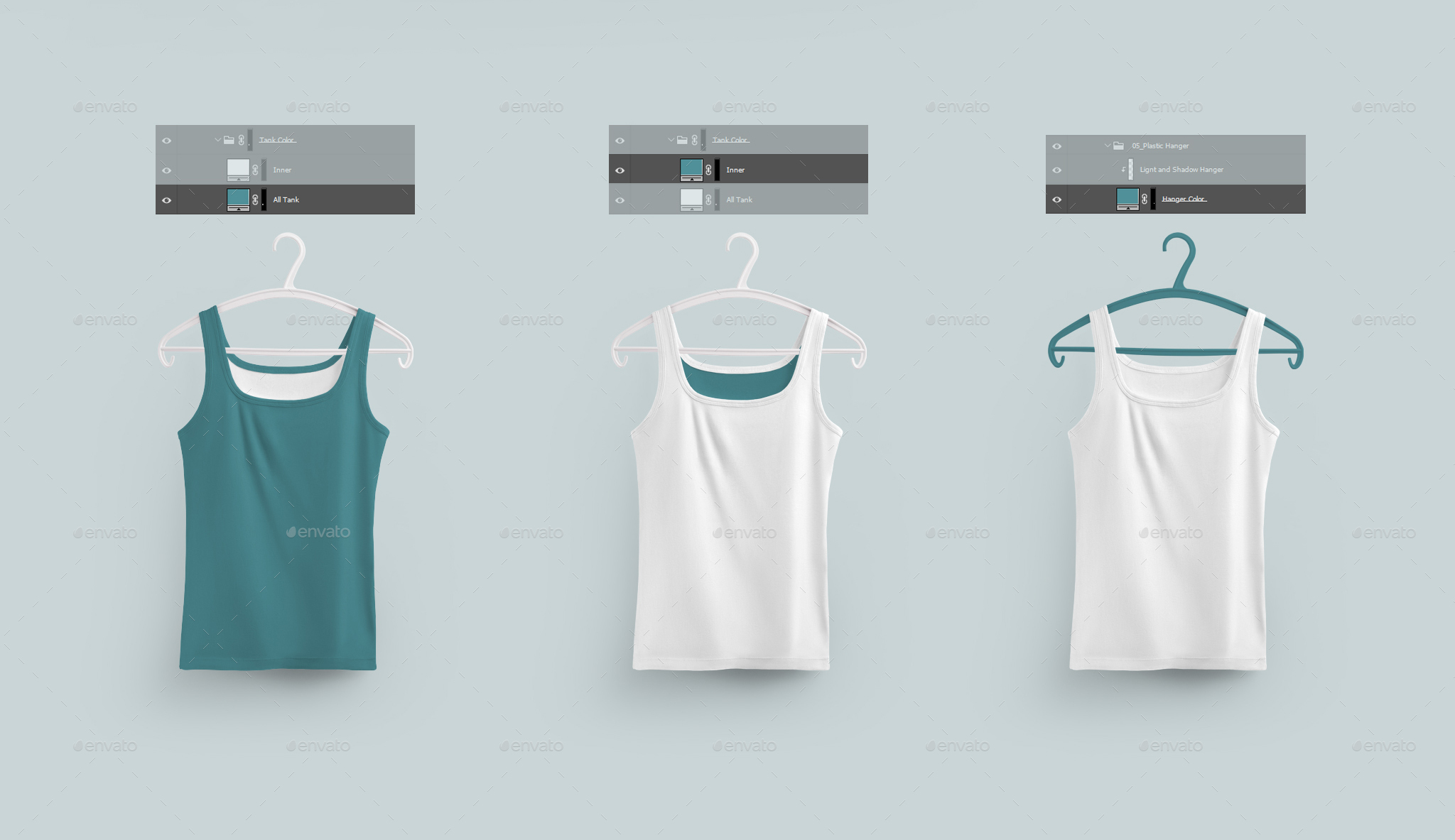 Download 2 Mockups Tank Top With 6 Different Hangers by Oleg_Design ...