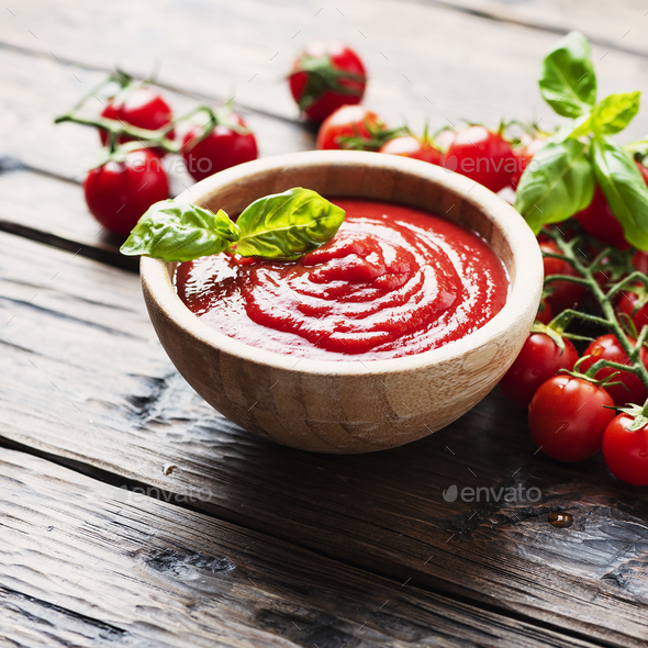 Bowl of tomato sauce Stock Photo by OxanaDenezhkina PhotoDune