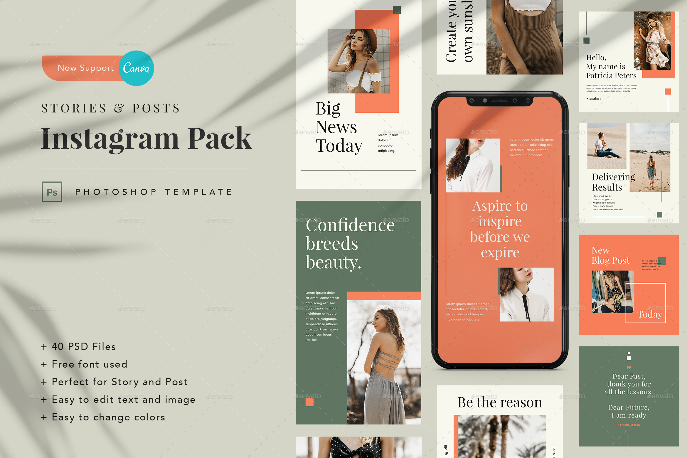 Mutiara Instagram Pack Template PSD & Canva, Web Elements | GraphicRiver