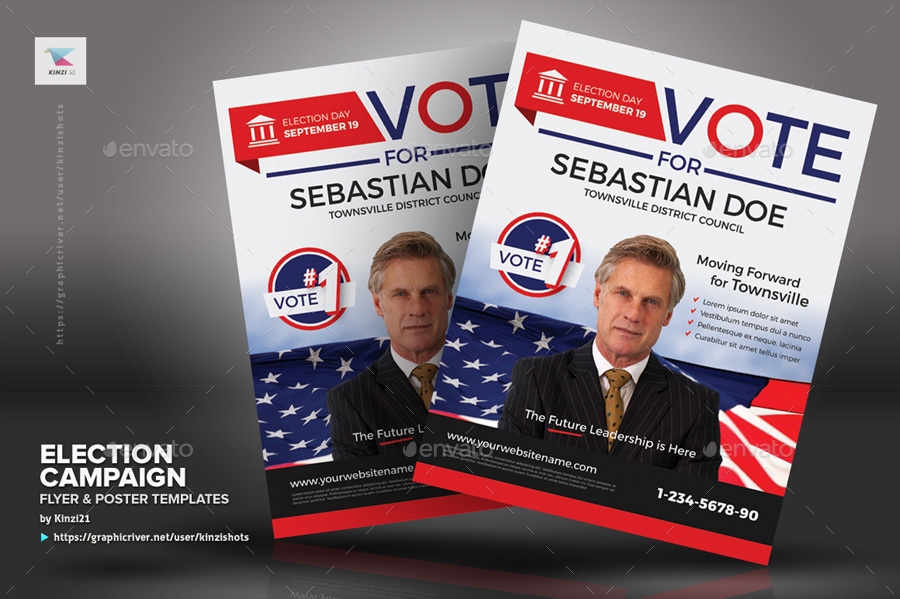 Election Campaign Flyer and Poster Templates, Print Templates ...