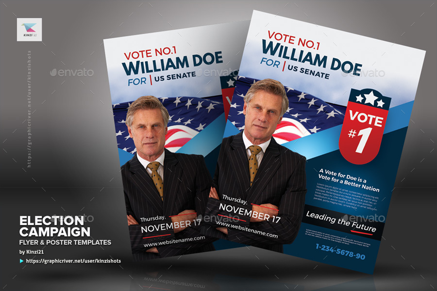 Election Campaign Flyer and Poster Templates, Print Templates ...