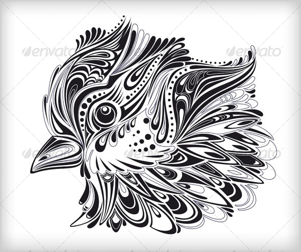 Abstract vector bird - Flourishes / Swirls Decorative
