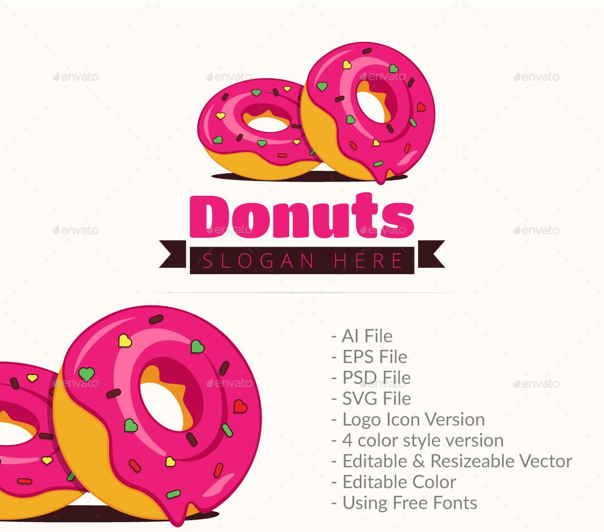 Donut Logo Template by Lock_Room GraphicRiver