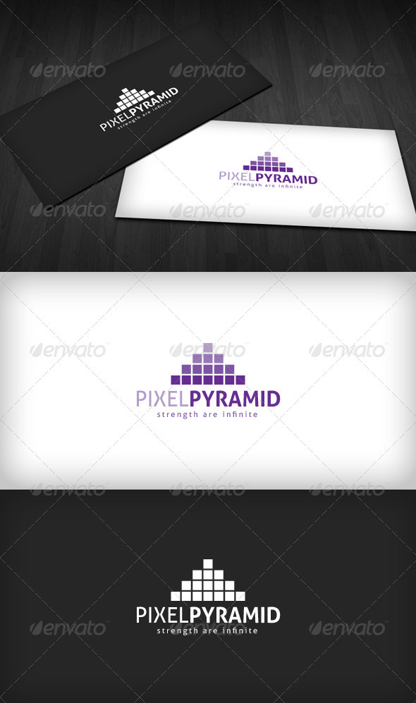 Pixel Pyramid Logo - Vector Abstract