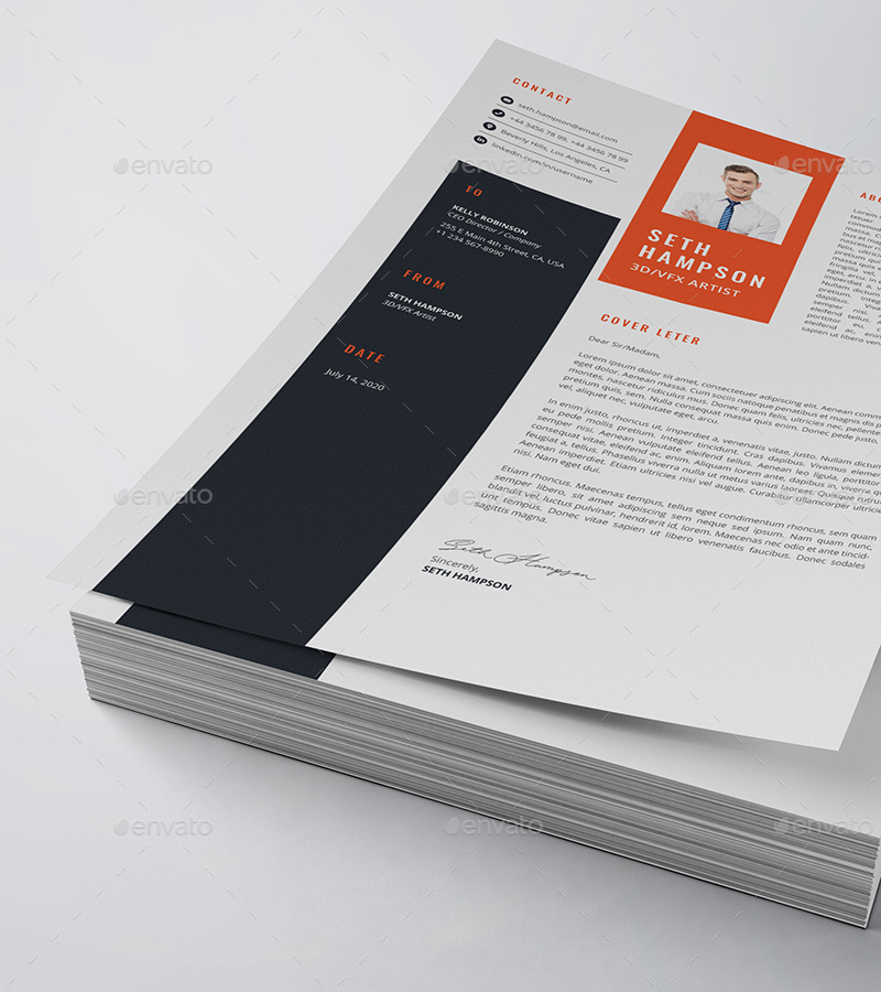 Modern Resume/CV (2 Page), Print Templates | GraphicRiver