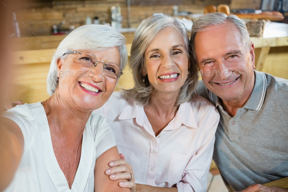 Group of senior friends having fun together - Stock Photo - Images