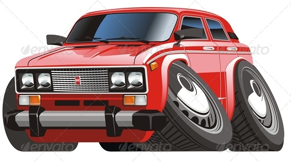 Vector Cartoon Car - Man-made Objects Objects