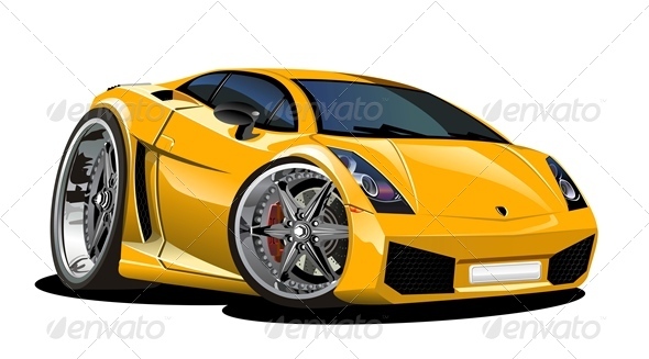Vector Cartoon Sport Car - Man-made Objects Objects