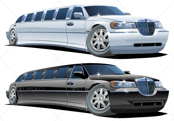 Cartoon Limousines Set - Man-made Objects Objects