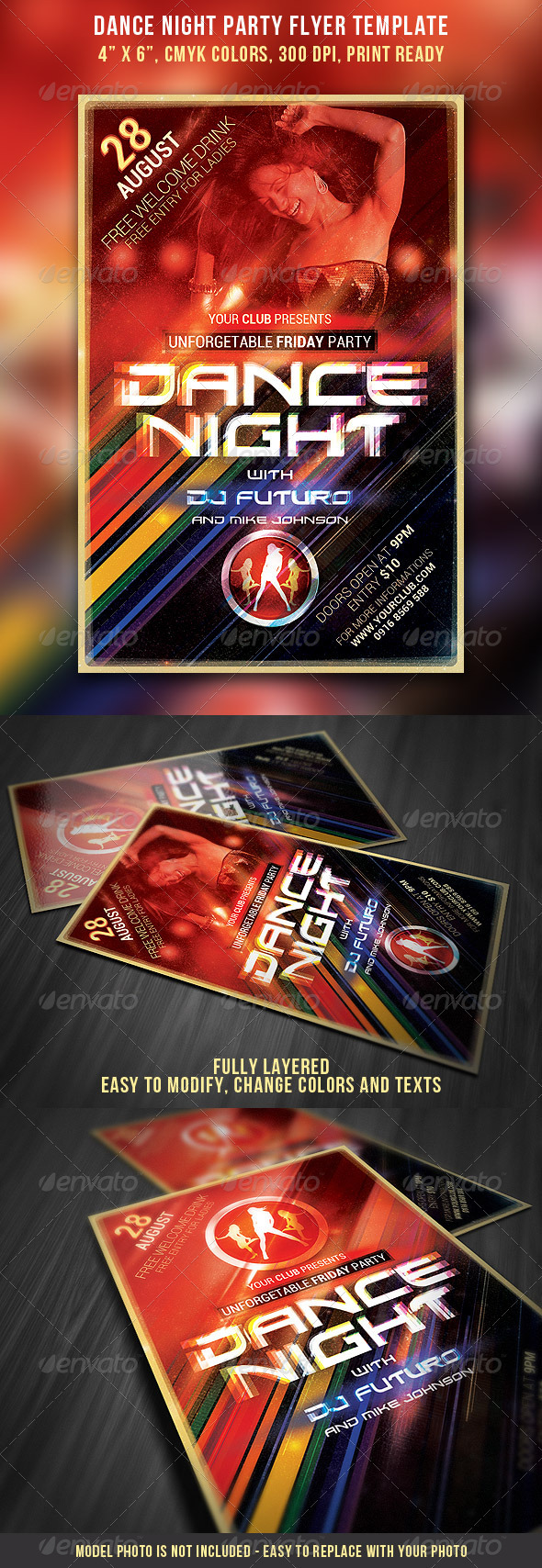 Dance Night Party Flyer Template - Clubs & Parties Events