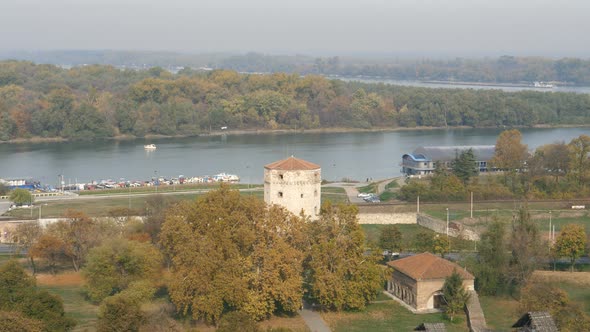 Belgrade Cityscape at Confluence of Sava and Danube with Novi Beograd alt
