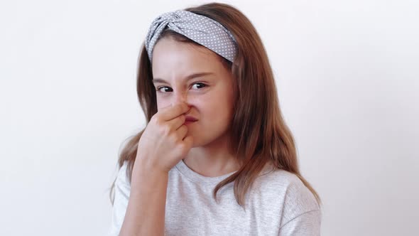 Disgusted Kid Picky Naughty Girl Rejecting Offer alt