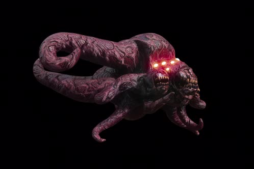 Monster octopus Ceberus kraken sideview 3k alpha