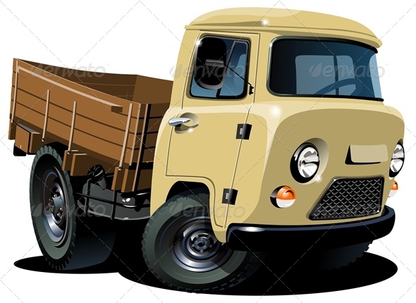 Cartoon Delivery Pickup 4x4 - Man-made Objects Objects