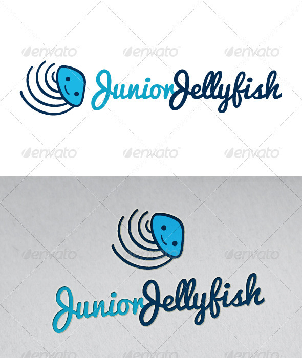 Junior Jellyfish Mascot Logo - Animals Logo Templates
