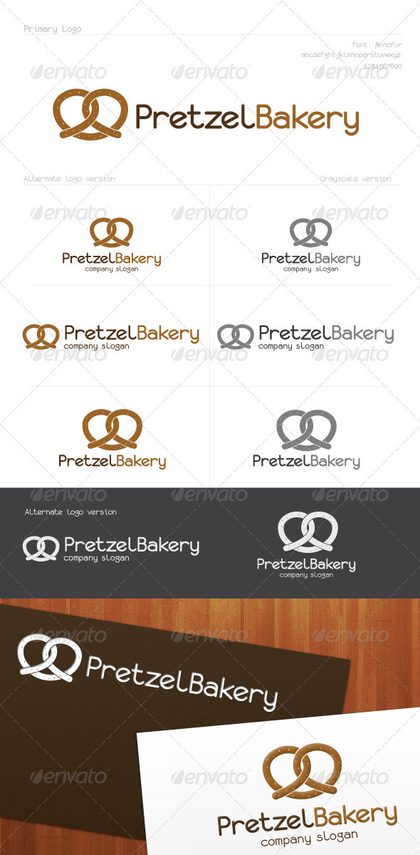 Pretzel Bakery Logo - Food Logo Templates