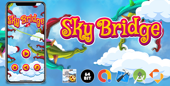 Sky Bridge Android iOS Buildbox Game Template with Admob Ads Integrated