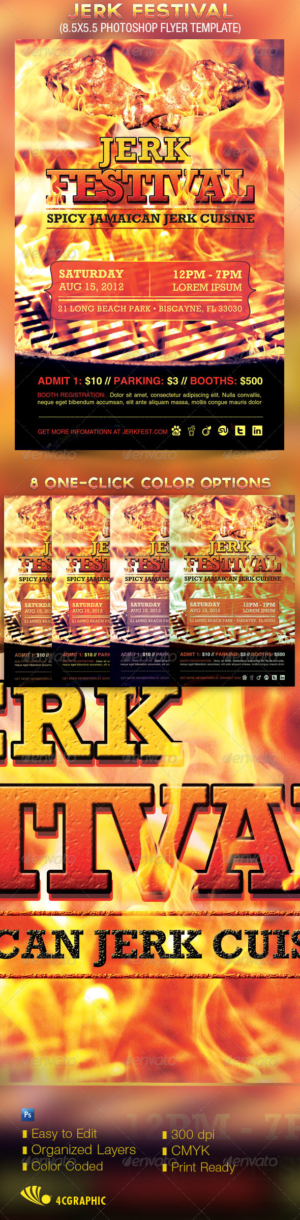 Jerk Festival Flyer Template - Events Flyers