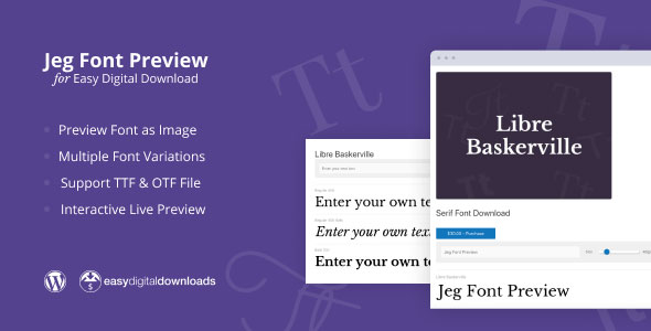 Jeg Font Preview – Easy Digital Downloads Extension WordPress Plugin