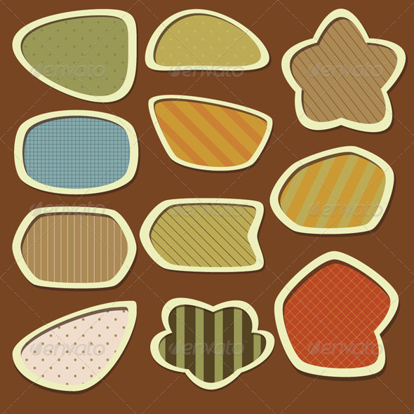 Labels Set - Earth tones - Decorative Symbols Decorative