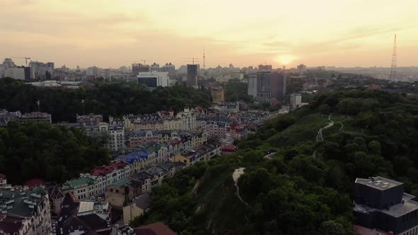 Evening City Scape with Old Colored Buildings alt