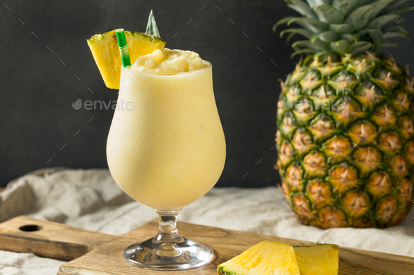 Yellow Organic Frozen Pineapple Stock Photo by bhofack2