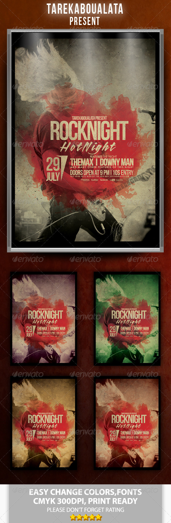 Rock Night Flyer/Poster - Clubs & Parties Events