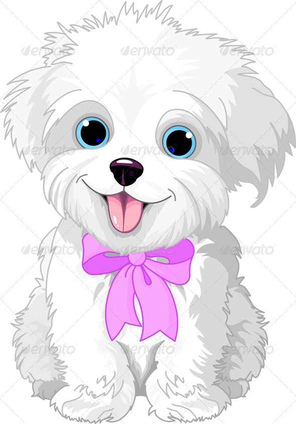White lap-dog - Characters Vectors