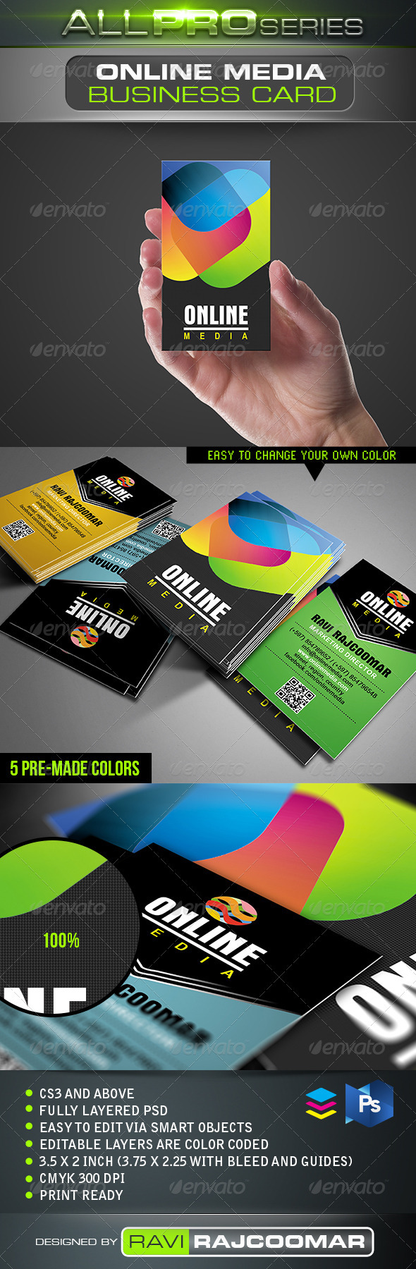 Online Media Business Card - Business Cards Print Templates