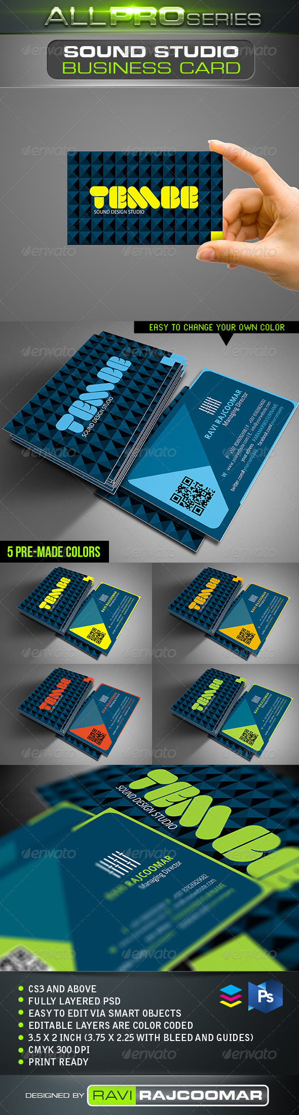 Sound Studio Business Card - Business Cards Print Templates