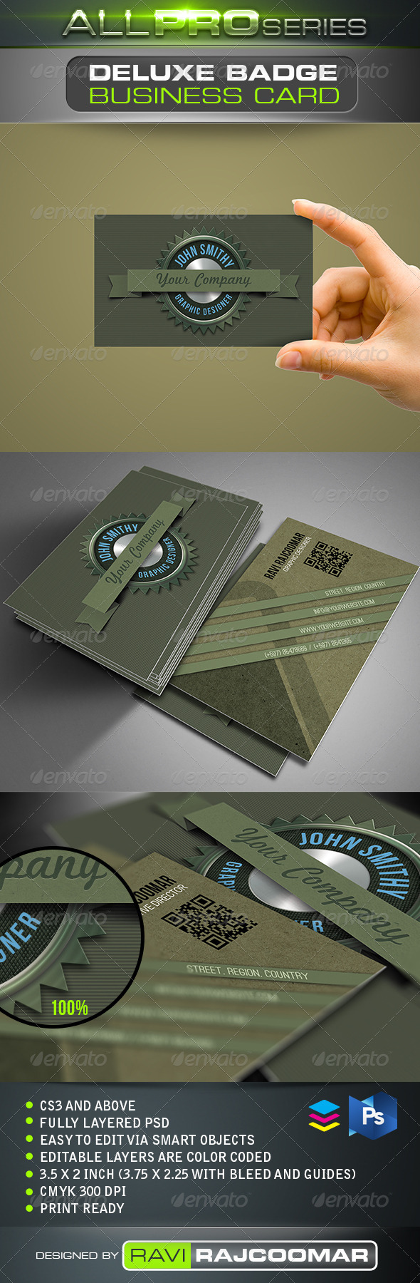 Deluxe Badge Business Card - Business Cards Print Templates