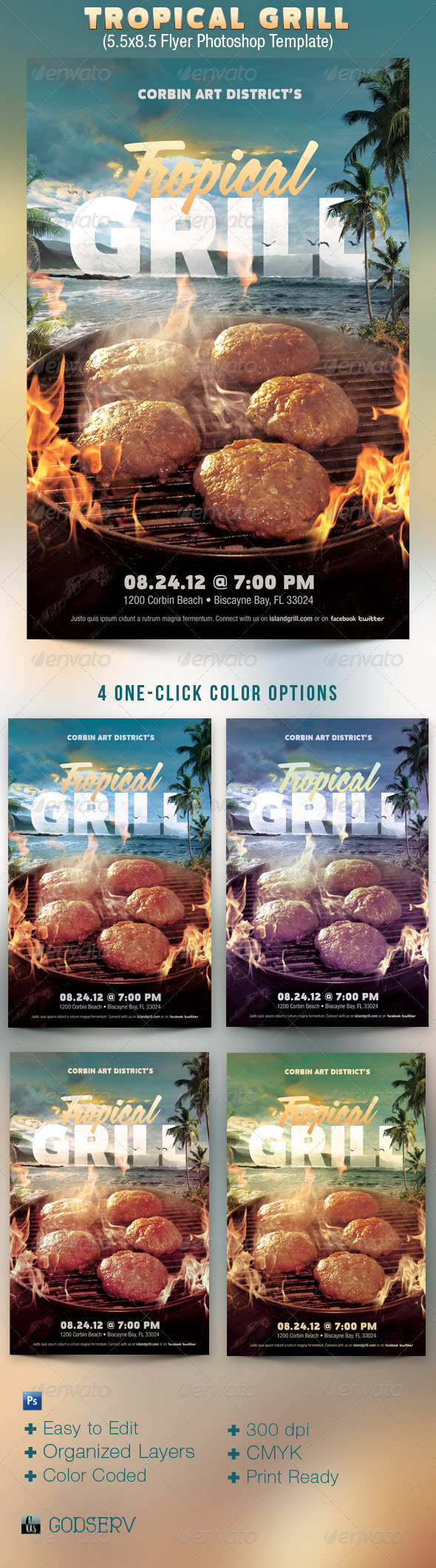 Tropical Grill Flyer Template - Events Flyers