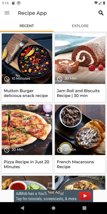 Recipe App with Admin panel and Admob ads , Facebook ads by YMG-Developer