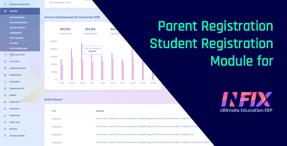 Parent Registration or Student Registration Module for InfixEdu