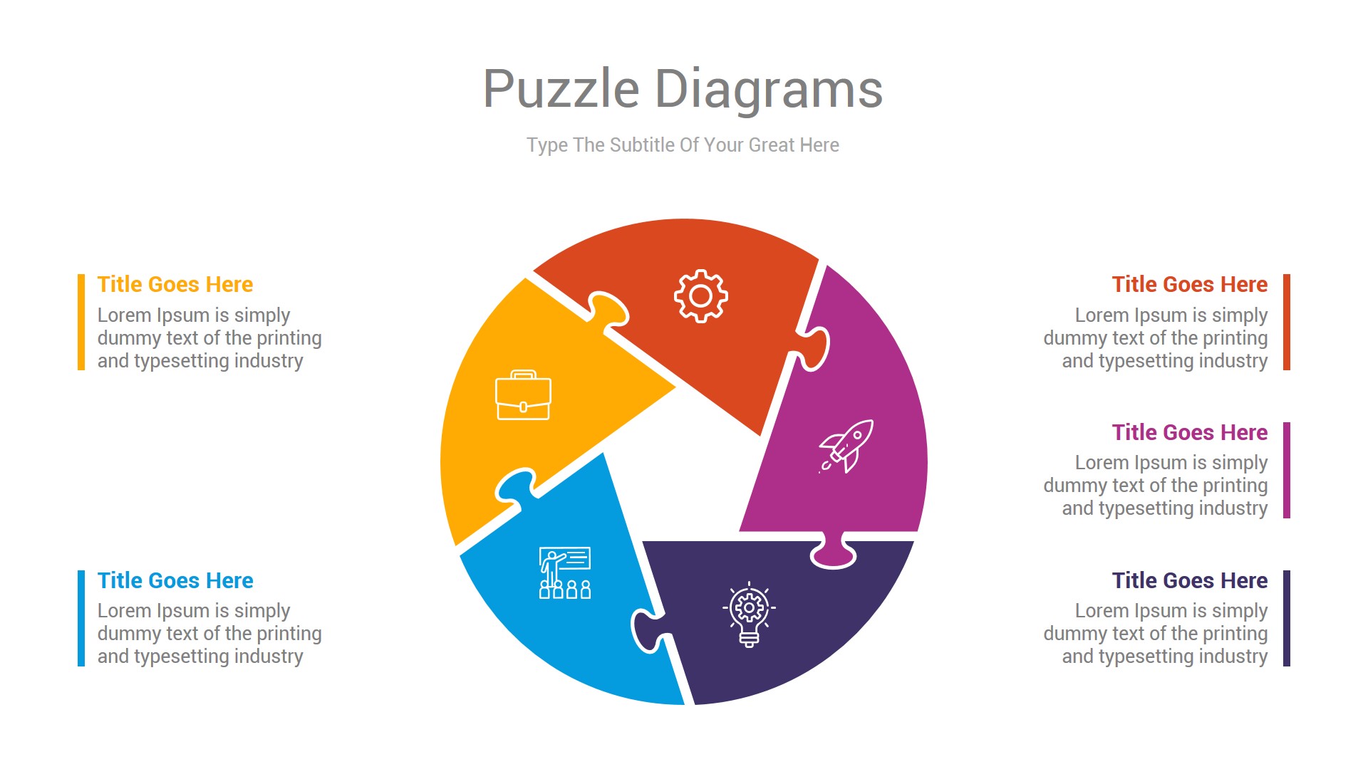 Puzzle Diagrams PowerPoint & Illustrator Template, Presentation Templates