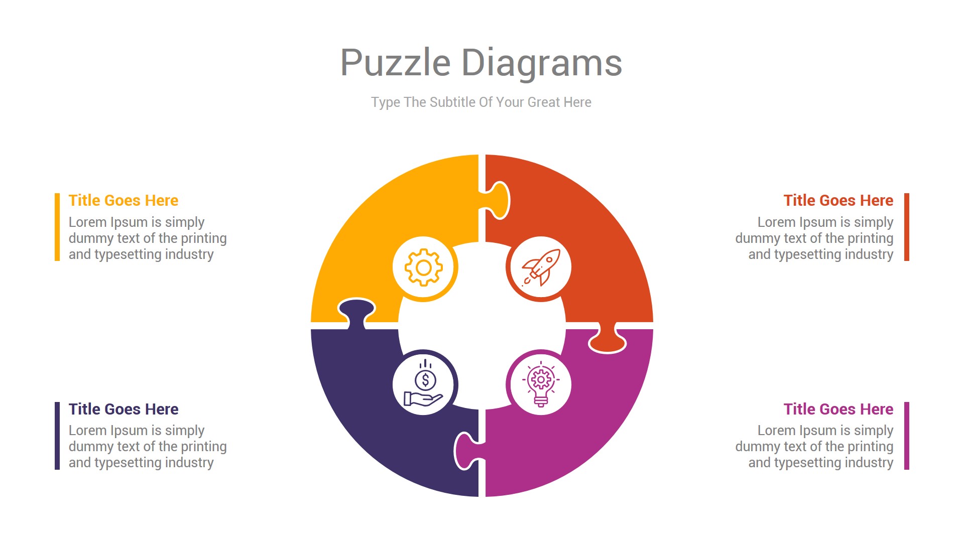 Puzzle Diagrams PowerPoint & Illustrator Template, Presentation Templates