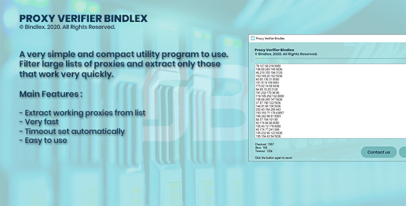 Proxy Verifier Bindlex - Filter working proxies fast