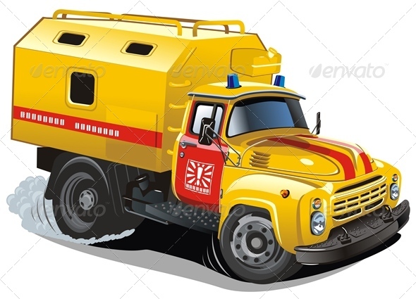 Cartoon Repair Truck - Man-made Objects Objects