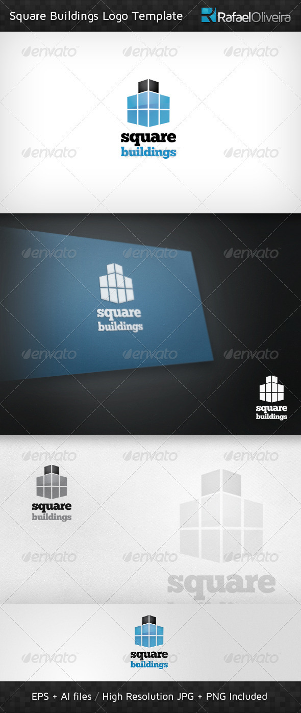 Square Buildings Logo Templates - Buildings Logo Templates