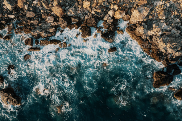 Birds Eye view of a shore break Stock Photo by arthurhidden | PhotoDune