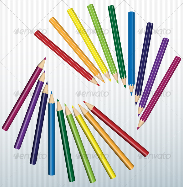 Colored pencils - Objects Vectors