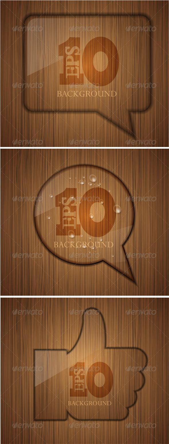 Vector wooden element design - Communications Technology
